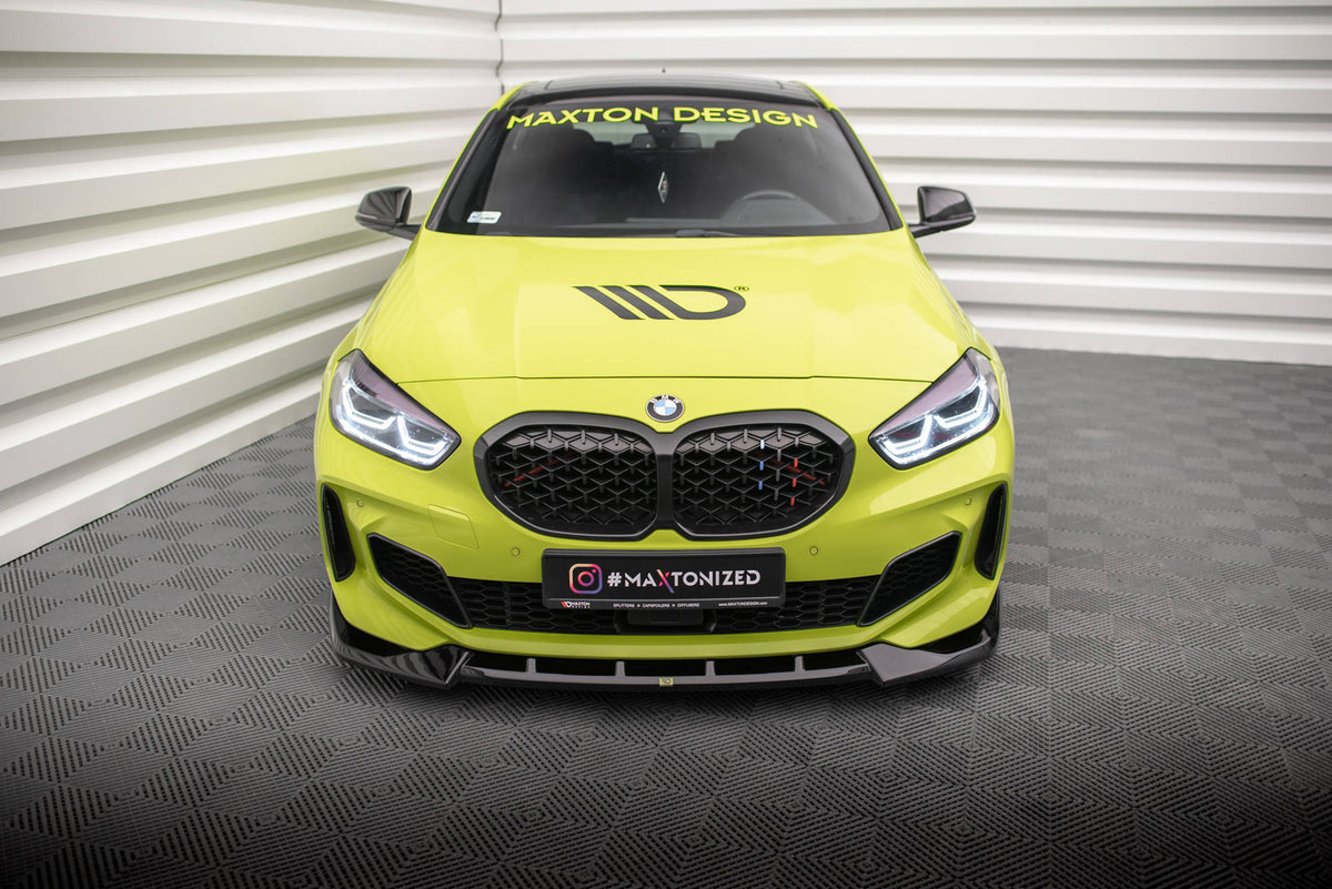Street+ Spoilerlippe Front Ansatz V.6 passend für BMW 1er M-Paket / M135i / 128ti F40  schwarz Hochglanz – Ansicht 1