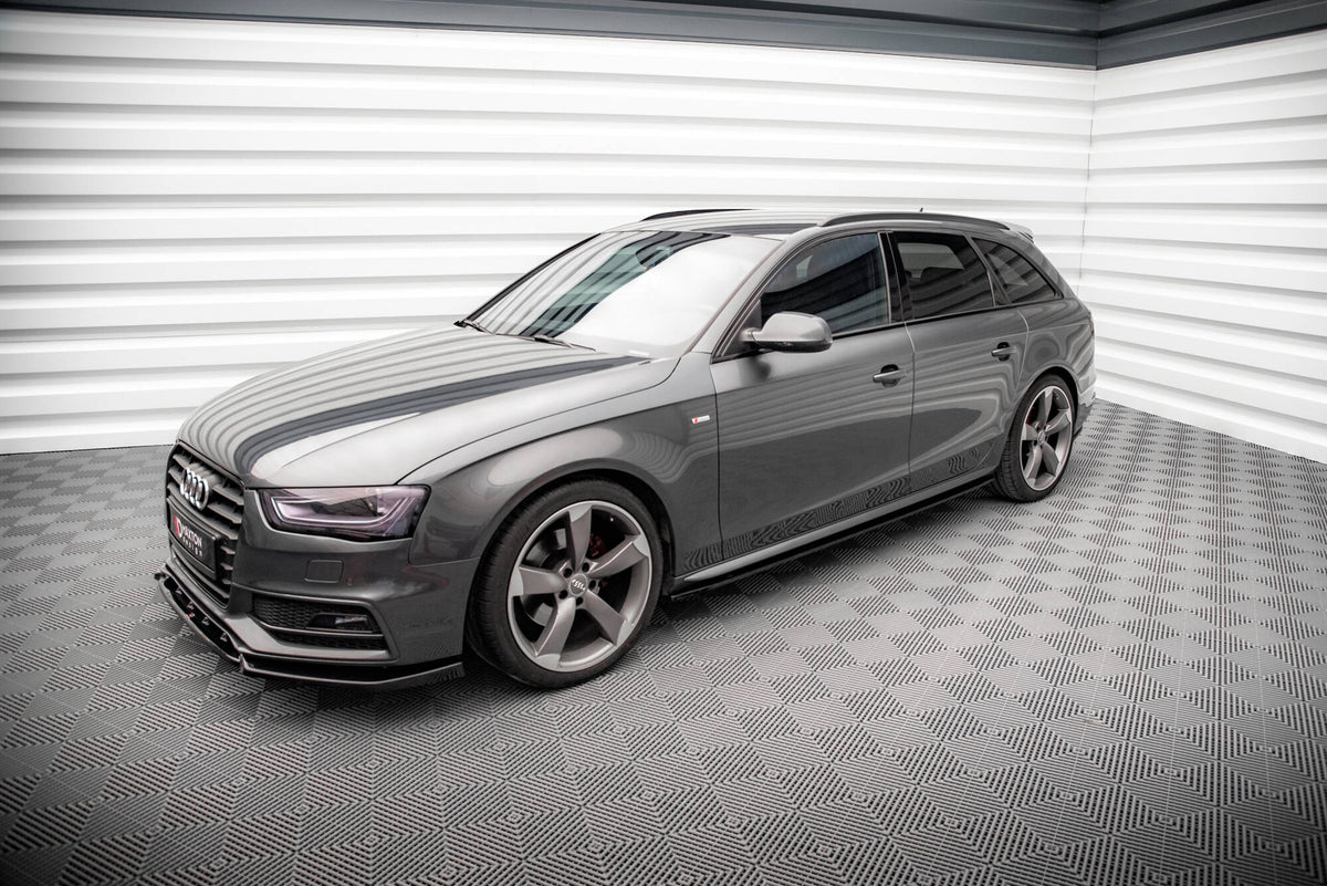 Street+ Seitenschweller Leisten V.2 passend für Audi A4 / A4 S-Line / S4 B8  schwarz Hochglanz – Ansicht 3