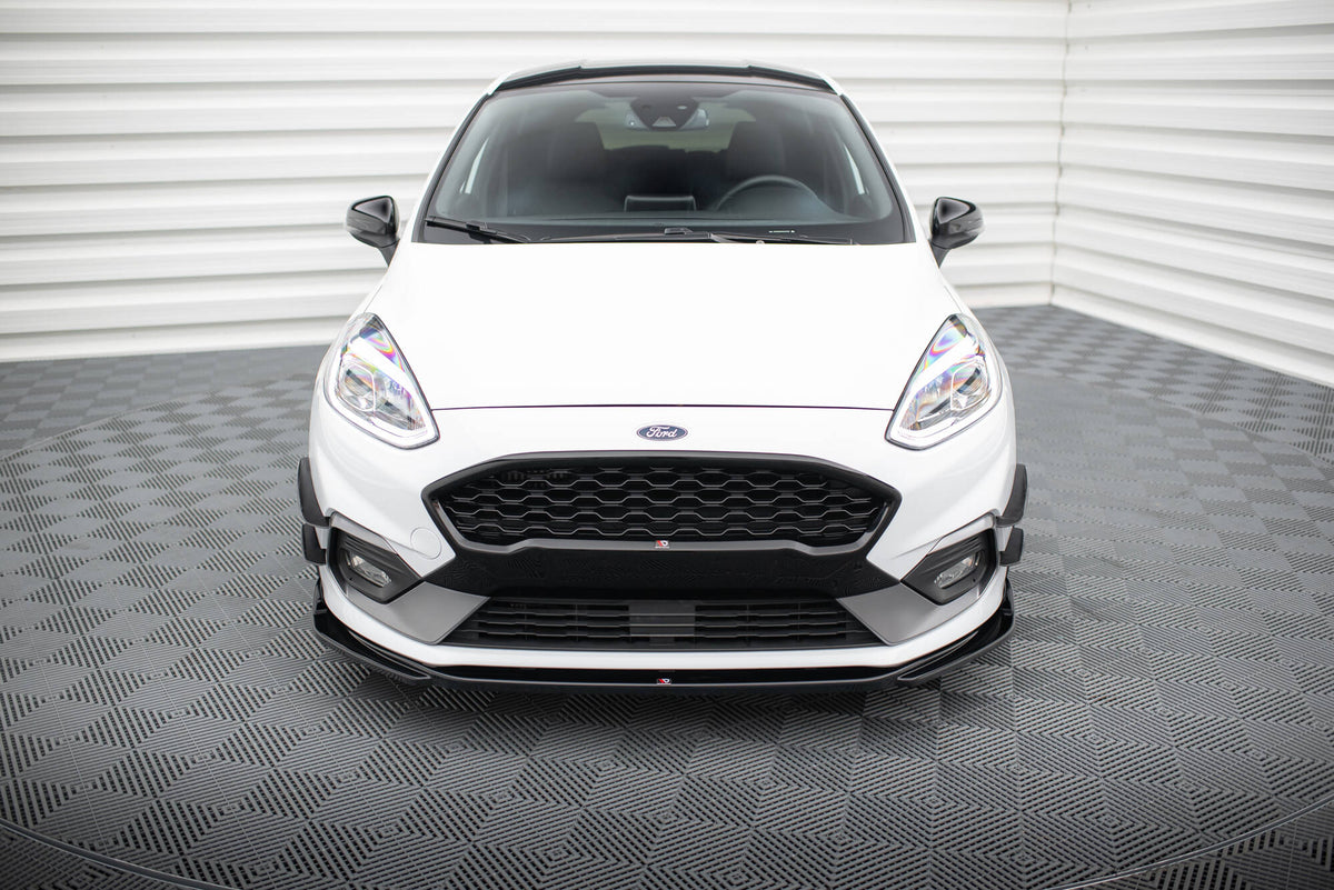 Street+ Spoilerlippe Front Ansatz V.4 passend für Ford Fiesta Mk8 ST / ST-Line schwarz Hochglanz – Ansicht 1