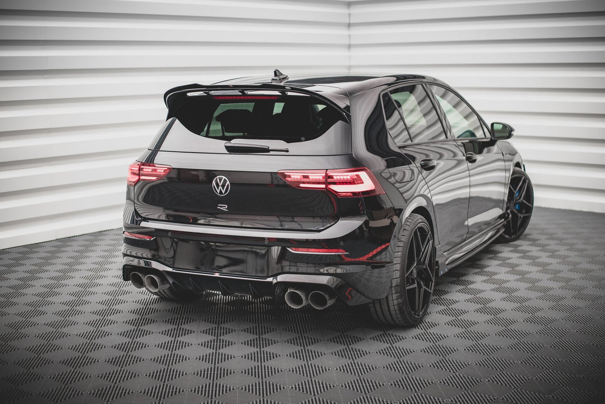 Diffusor Heck Ansatz V.1 passend für VW Golf R Hatchback Mk8 Facelift schwarz Hochglanz – Ansicht 3