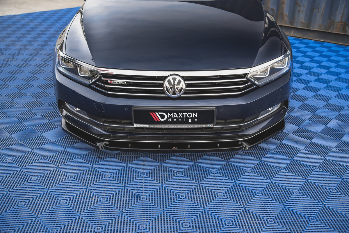 Street+ Spoilerlippe Front Ansatz V.2 passend für VW Passat B8 schwarz Hochglanz – Ansicht 3