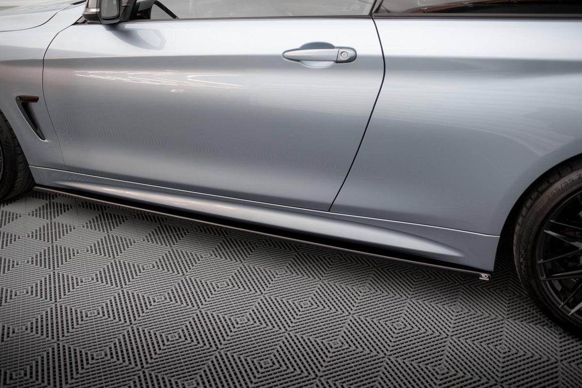 Street+ Seitenschweller Leisten passend für BMW 4er Coupe / Gran Coupe / Cabrio M-Paket F32 / F36 / F33 schwarz Hochglanz – Ansicht 1