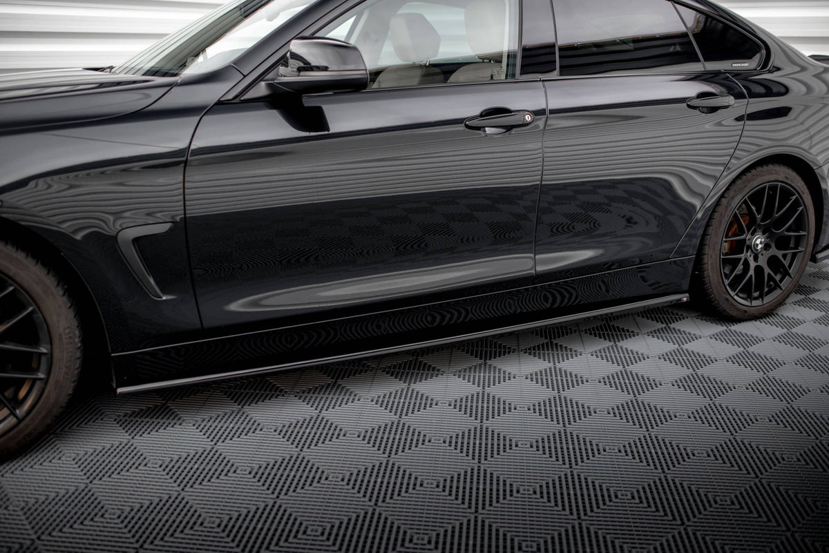 Street+ Seitenschweller Leisten passend für BMW 4er Coupe / Gran Coupe / Cabrio F32 / F36 / F33 schwarz Hochglanz – Ansicht 4