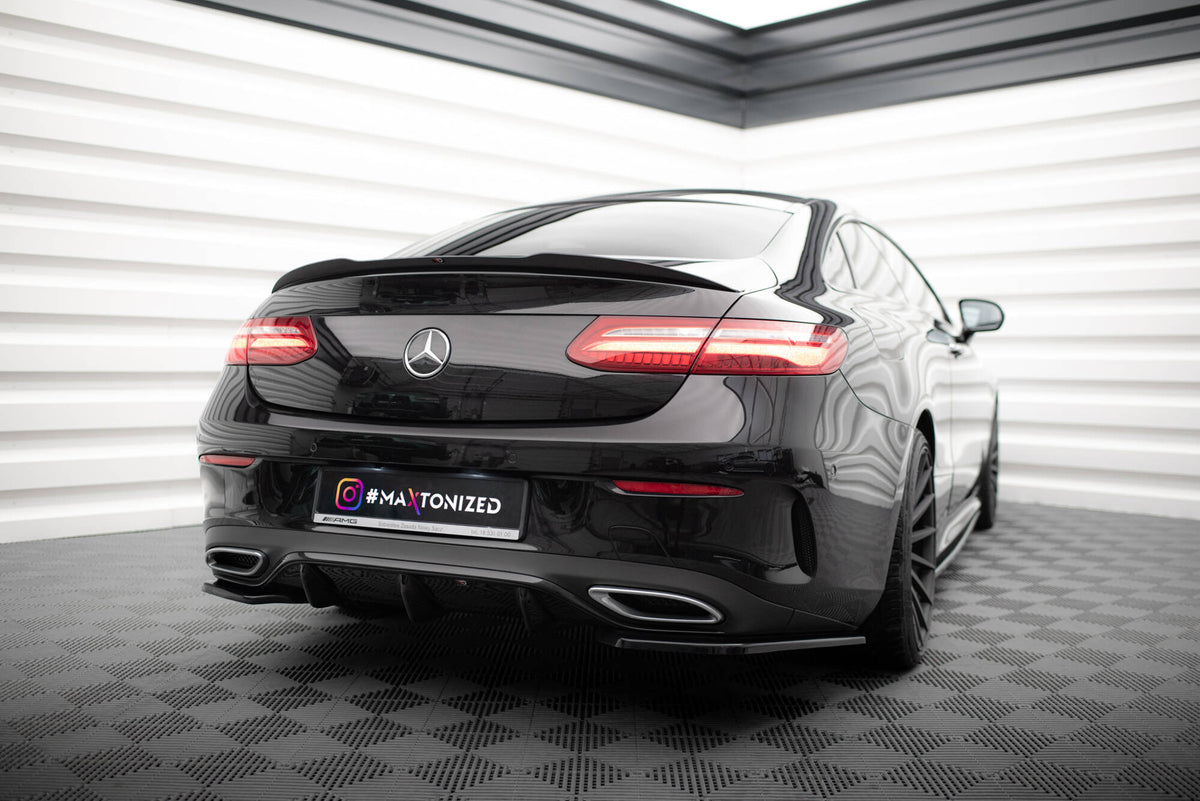 Heck Ansatz Flaps Diffusor passend für Mercedes-Benz E-Klasse W213 Coupe(C238) / Cabriolet (A238) AMG-Line schwarz Hochglanz – Ansicht 1