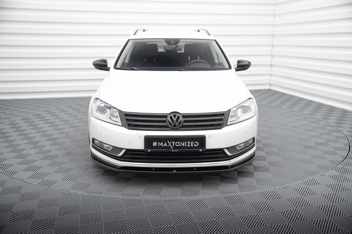 Street+ Spoilerlippe Front Ansatz V.2 passend für VW Passat B7 schwarz Hochglanz – Ansicht 1