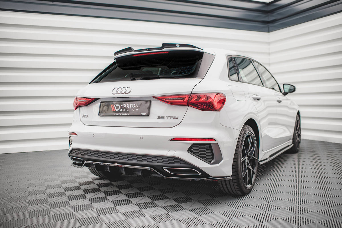 Street+ Mittlerer Diffusor RACE passend für Audi A3 S-Line Sportback 8Y schwarz Hochglanz – Ansicht 3