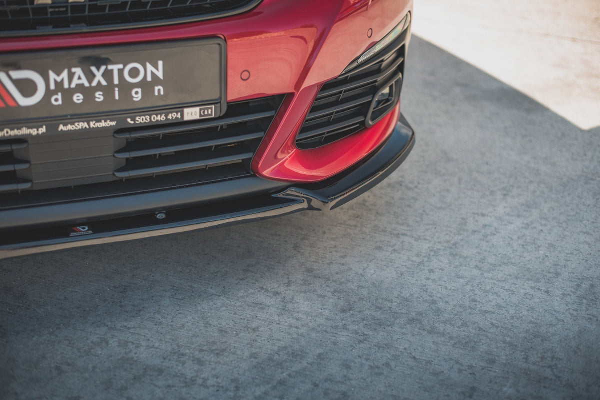Street+ Spoilerlippe Front Ansatz V.1 passend für Peugeot 308 GT Mk2 Facelift schwarz Hochglanz – Ansicht 5
