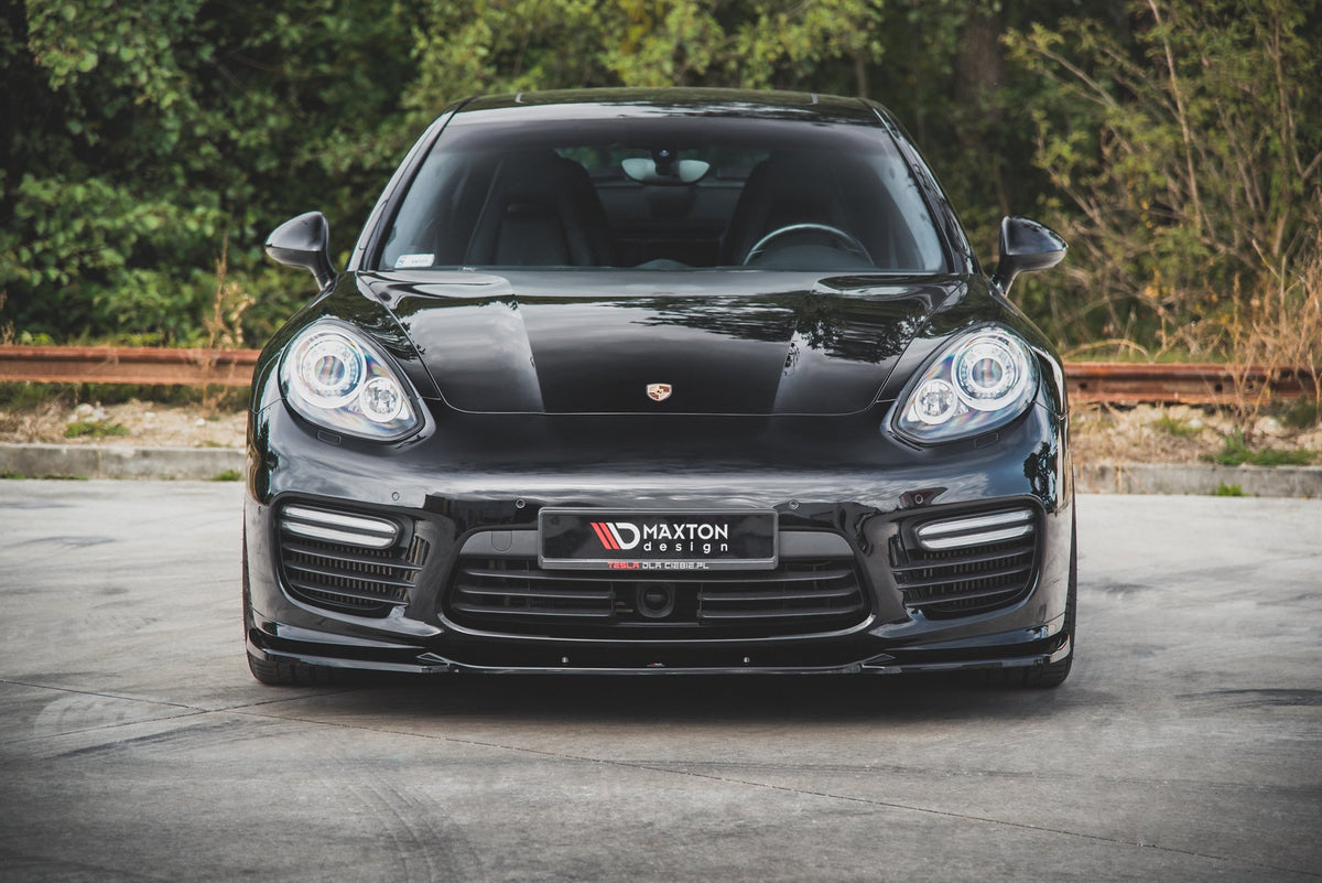 Street+ Spoilerlippe Front Ansatz V.2 passend für Porsche Panamera Turbo 970 Facelift schwarz Hochglanz – Ansicht 5