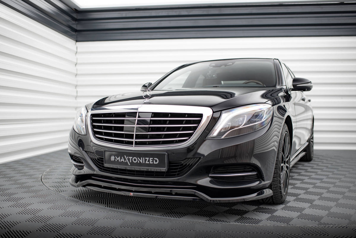 Street+ Spoilerlippe Front Ansatz V.2 passend für Mercedes-Benz S W222 schwarz Hochglanz – Ansicht 3