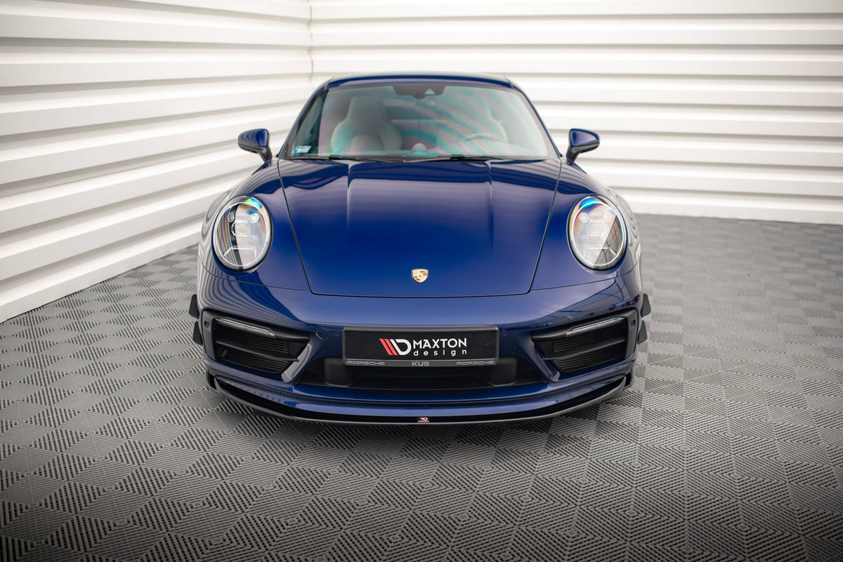 Street+ Spoilerlippe Front Ansatz V.1 passend für Porsche 911 Carrera Aero / Carrera GTS 992 schwarz Hochglanz – Ansicht 1