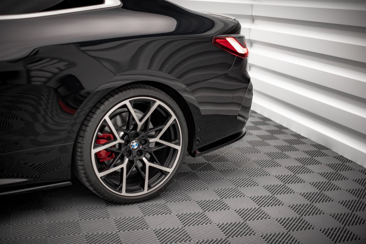Heck Ansatz Flaps Diffusor V.1 passend für BMW 4er M-Paket G22 / G23 / G22 Facelift / G23 Facelift schwarz Hochglanz – Ansicht 1