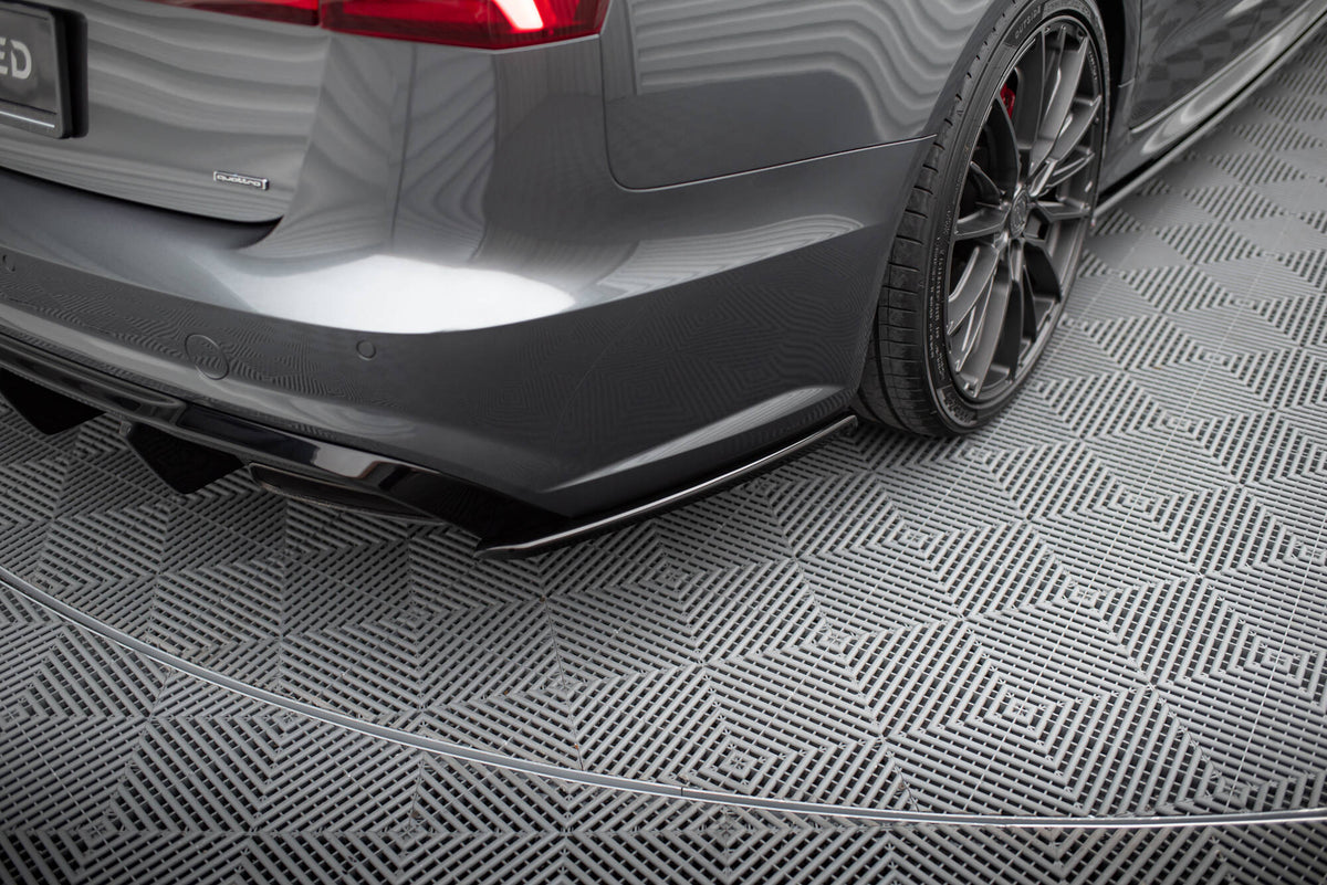 Heck Ansatz Flaps Diffusor V.2 passend für Audi S6 / A6 S-Line / A6 C7 FL  schwarz Hochglanz – Ansicht 3