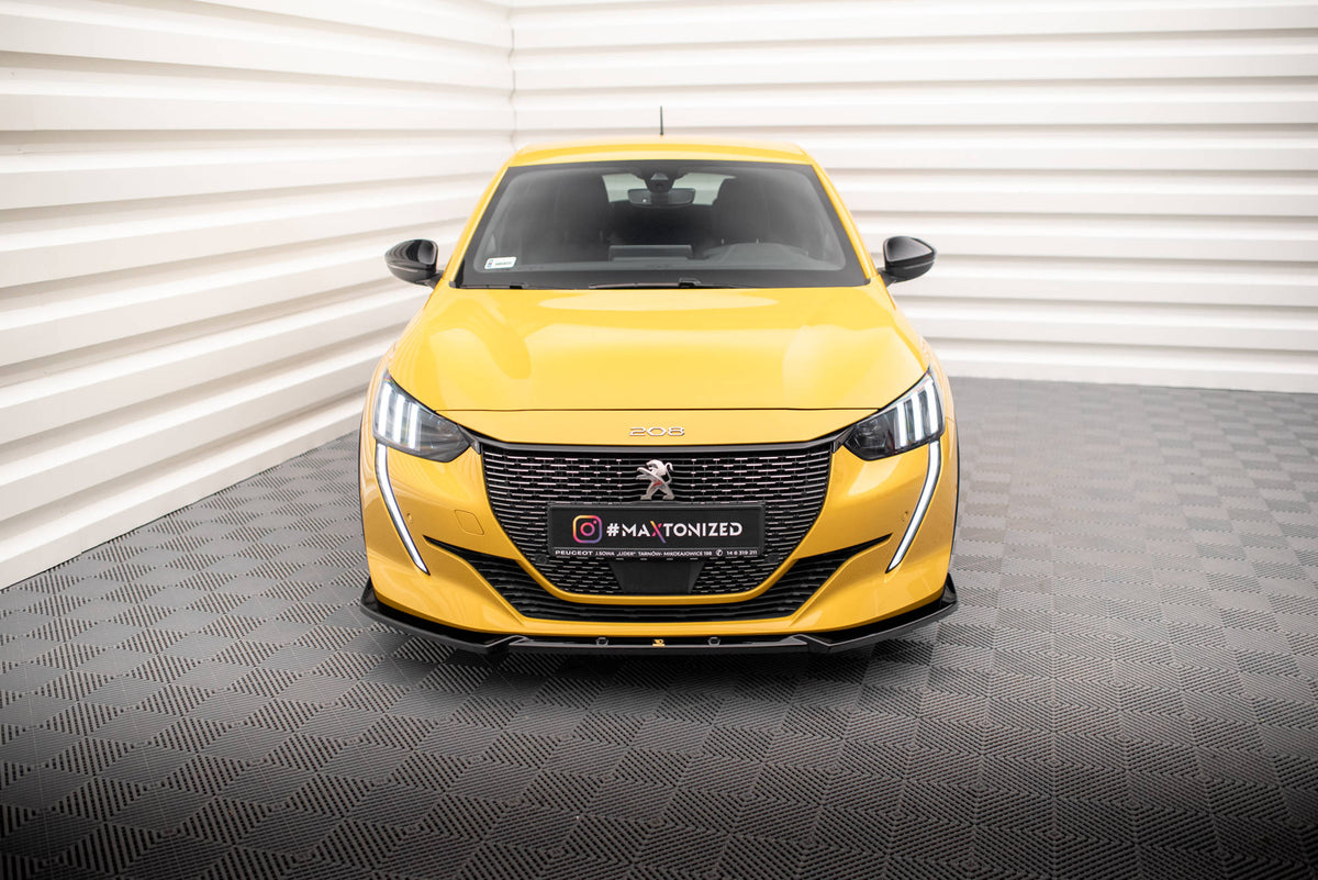 Street+ Spoilerlippe Front Ansatz V.1 passend für Peugeot 208 GT Mk2 schwarz Hochglanz – Ansicht 1