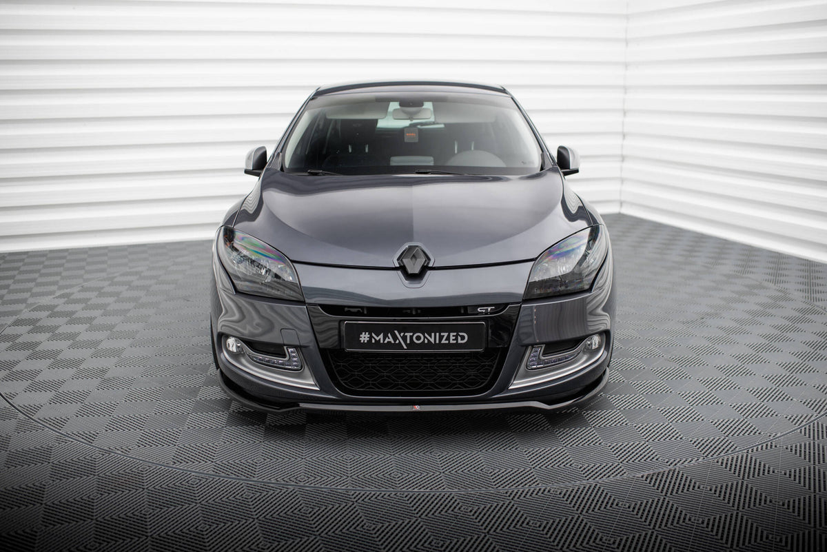 Street+ Spoilerlippe Front Ansatz V.1 passend für Renault Megane GT Mk3 Facelift schwarz Hochglanz – Ansicht 1
