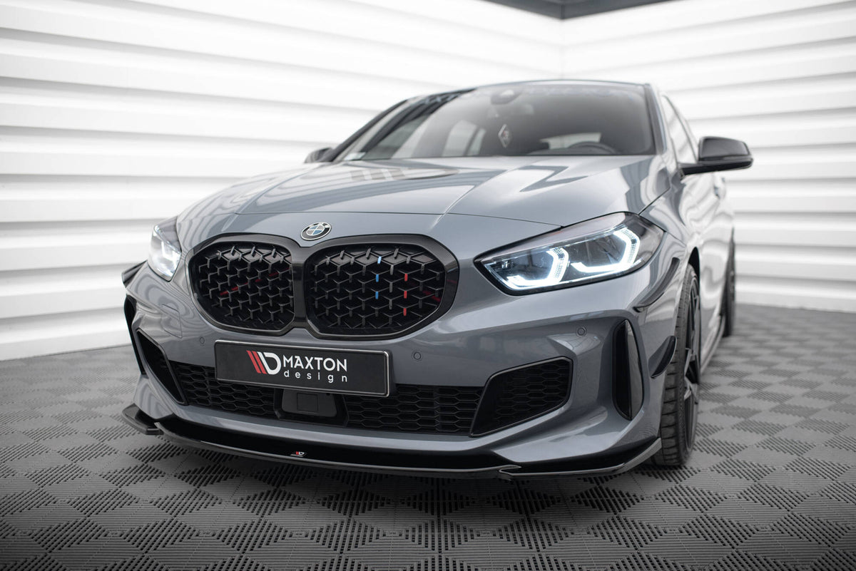 Street+ Spoilerlippe Front Ansatz V.3 passend für BMW 1er M-Paket/ M135i / 128ti F40  schwarz Hochglanz – Ansicht 4