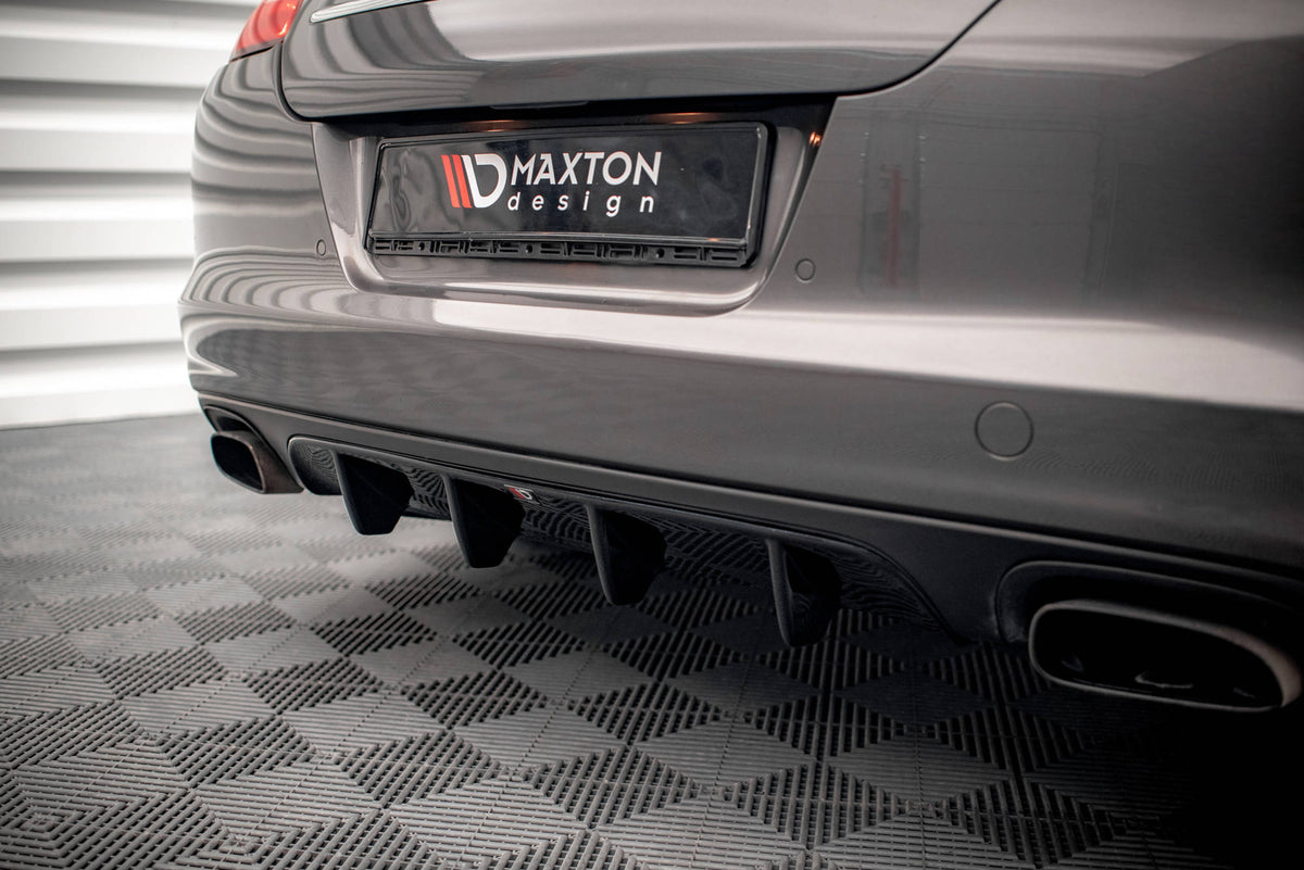 Diffusor Heck Ansatz passend für Porsche Panamera / Panamera Diesel 970 schwarz Hochglanz – Ansicht 3