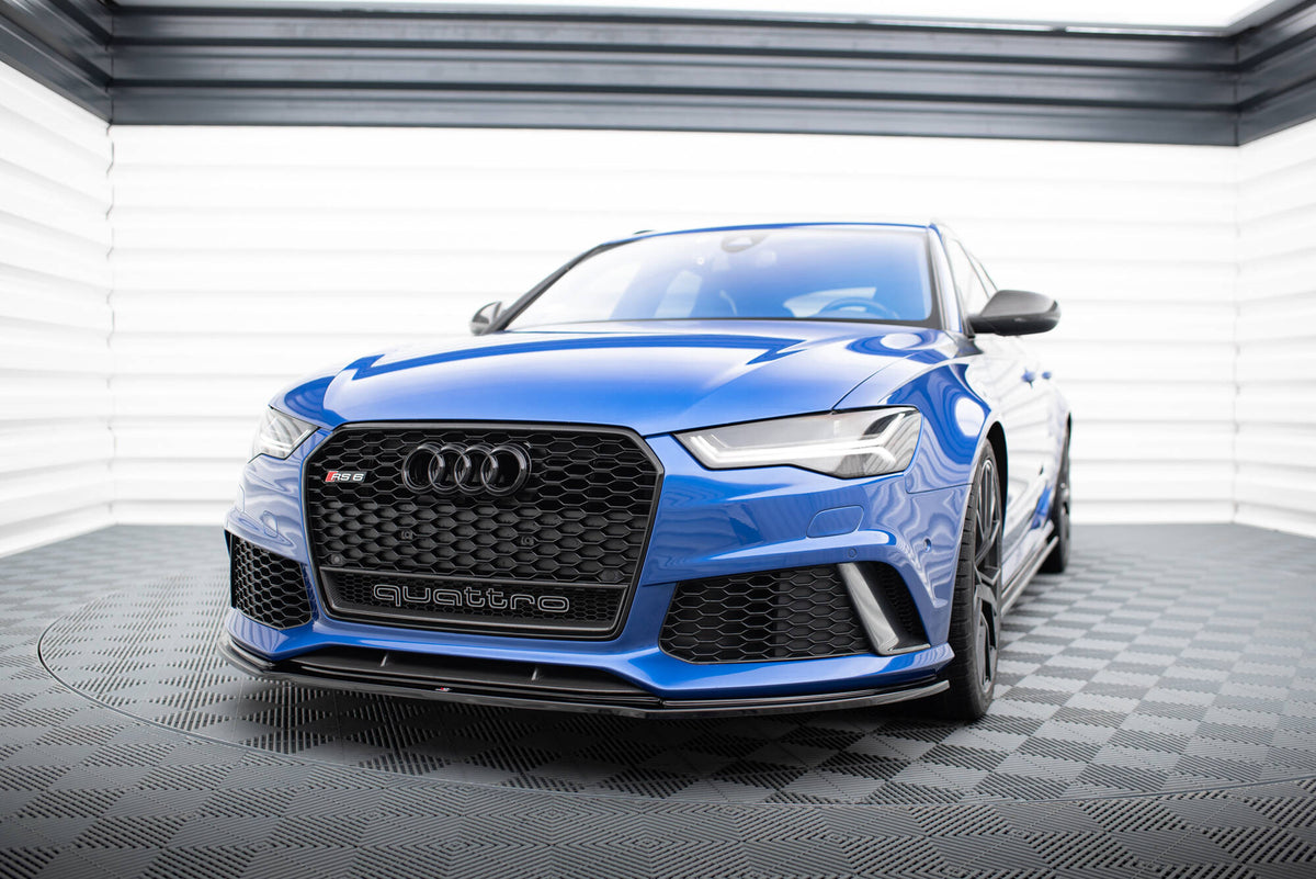 Street+ Spoilerlippe Front Ansatz V.1 passend für Audi RS6 C7 / C7 Facelift schwarz Hochglanz – Ansicht 4