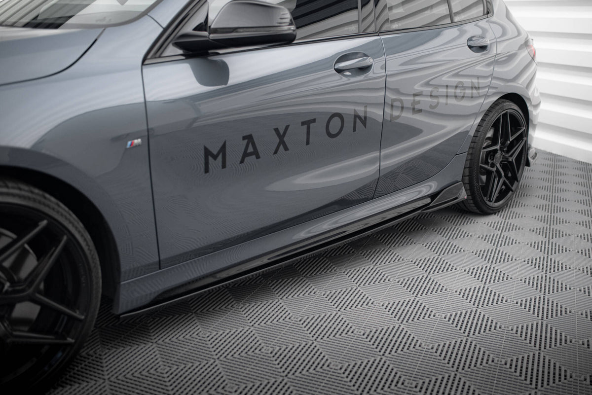 Street+ Seitenschweller Leisten passend für V.3 passend für BMW 1er M-Paket/ M135i / 128ti F40  schwarz Hochglanz – Ansicht 1