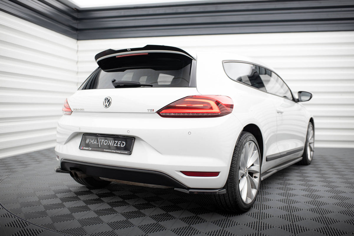 Heck Ansatz Flaps Diffusor V.1 passend für VW Scirocco Mk3 Facelift schwarz Hochglanz – Ansicht 1