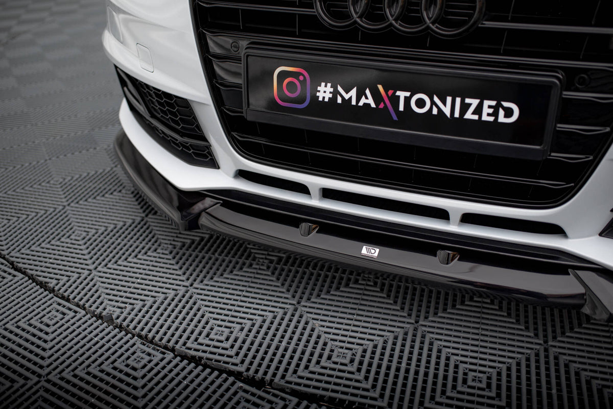 Street+ Spoilerlippe Front Ansatz V.1 passend für Audi A4 Competition B8 Facelift schwarz Hochglanz – Ansicht 4
