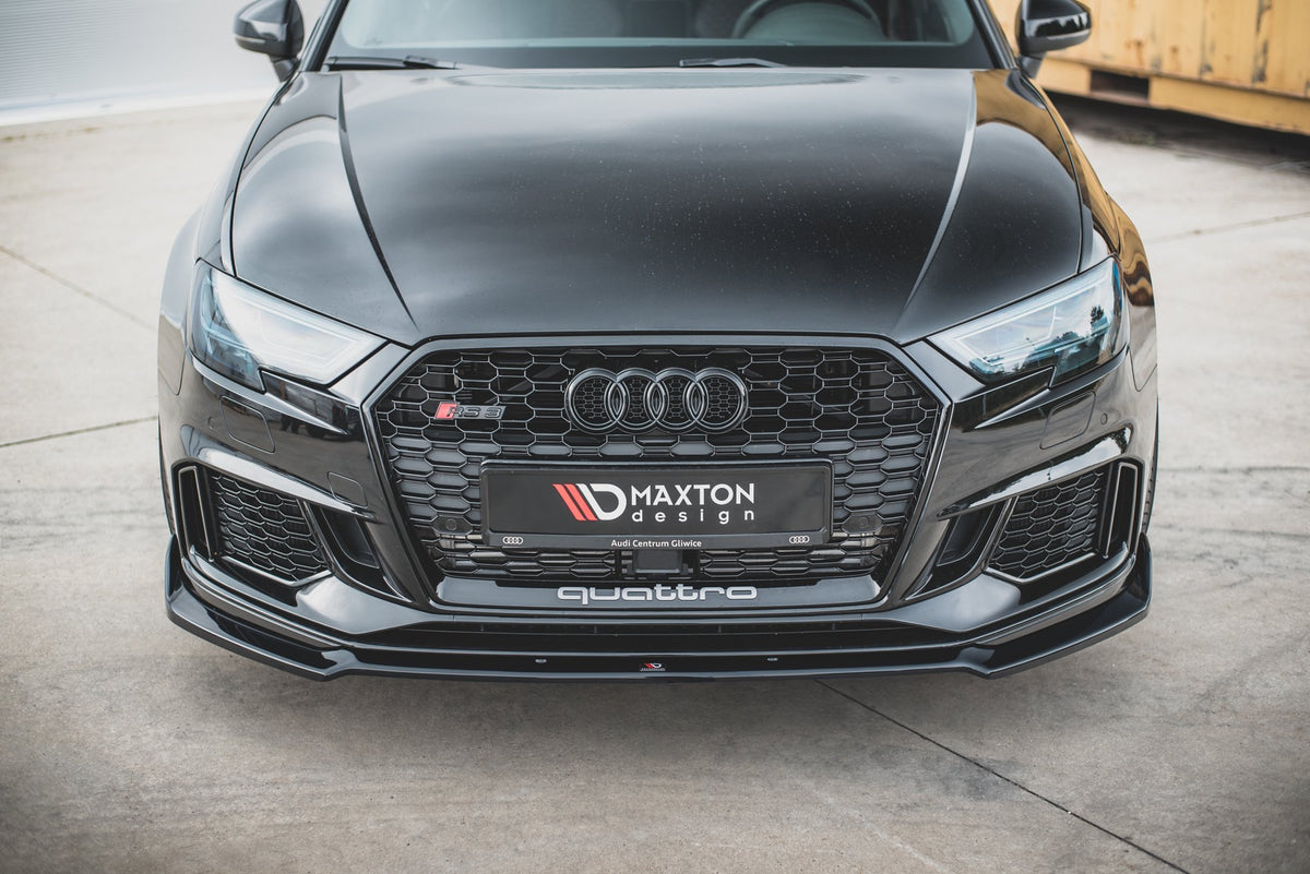 Street+ Spoilerlippe Front Ansatz V.3 passend für Audi RS3 8V FL Sportback schwarz Hochglanz – Ansicht 3