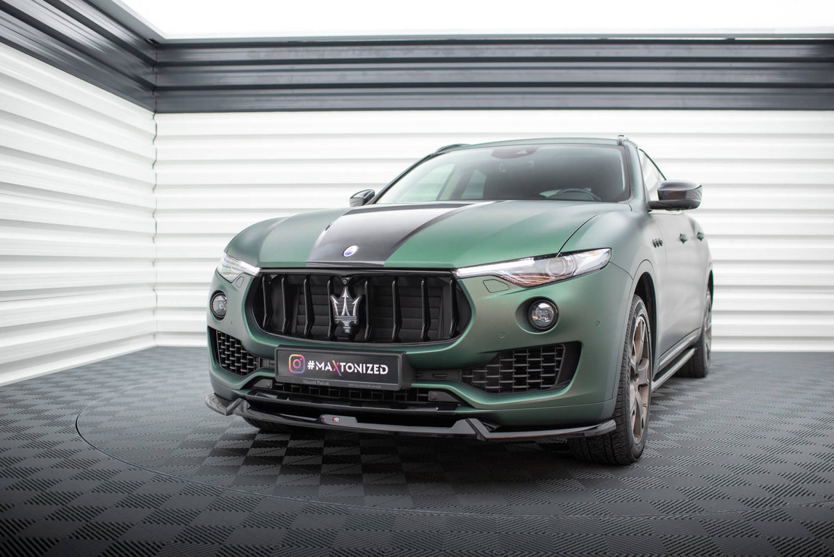 Street+ Spoilerlippe Front Ansatz V.1 passend für Maserati Levante Mk1 schwarz Hochglanz – Ansicht 4