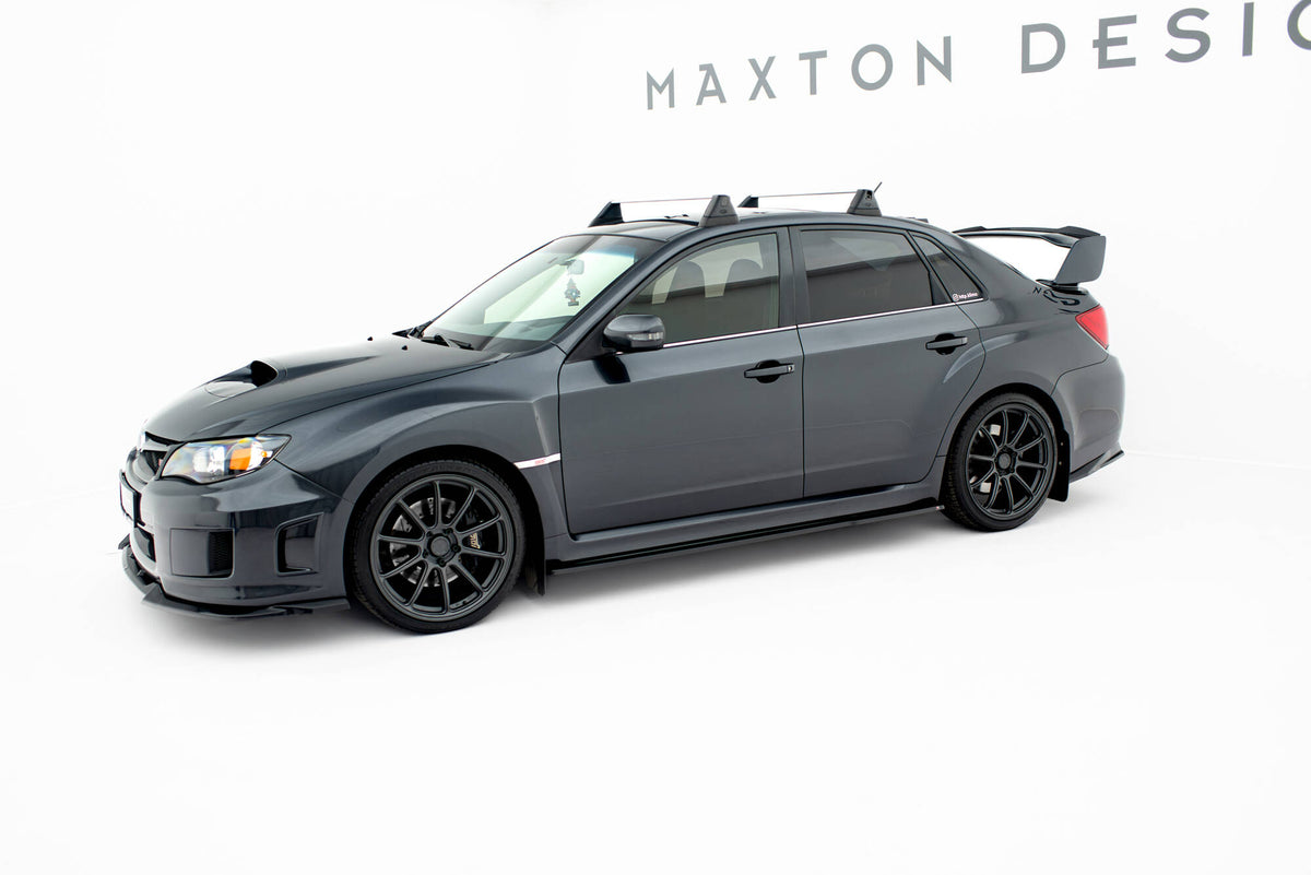 Street+ Seitenschweller Leisten passend für V.1 passend für Subaru Impreza WRX STI Mk3 Facelift schwarz Hochglanz – Ansicht 1