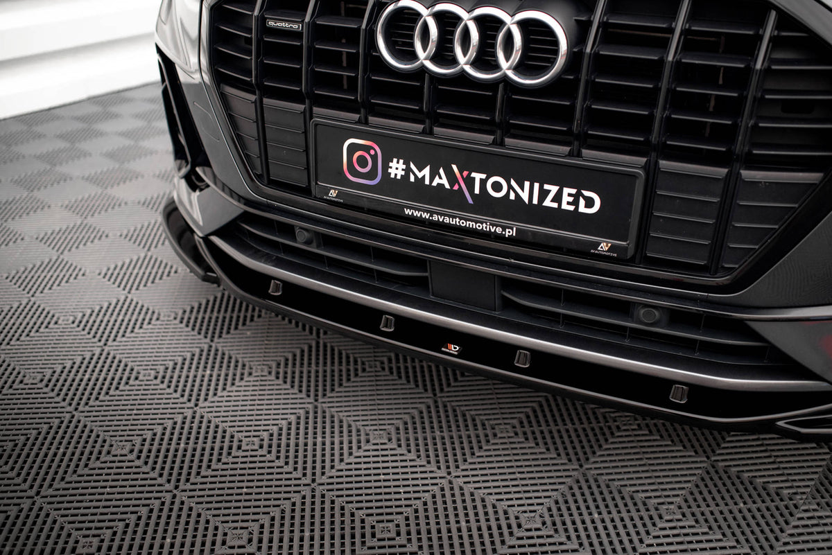 Street+ Spoilerlippe Front Ansatz V.3 passend für Audi Q3 Sportback / SUV S-Line F3 schwarz Hochglanz – Ansicht 3