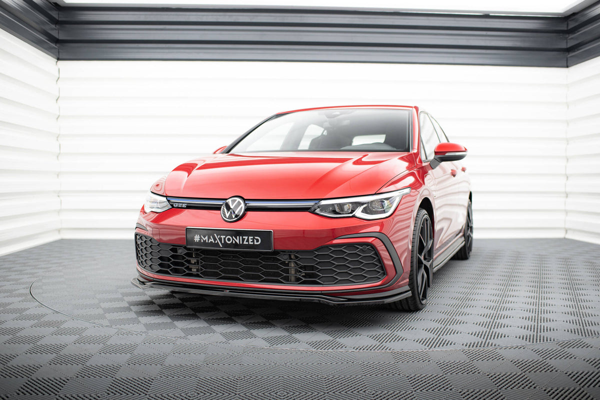 Street+ Spoilerlippe Front Ansatz V.4 passend für VW Golf GTI / GTE / GTD / R-Line Mk8 schwarz Hochglanz – Ansicht 3