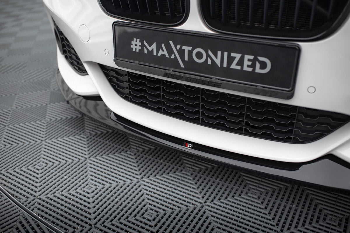 Street+ Spoilerlippe Front Ansatz V.4 passend für CSL Look BMW 1er M-Paket / M140i F20 Facelift schwarz Hochglanz – Ansicht 4