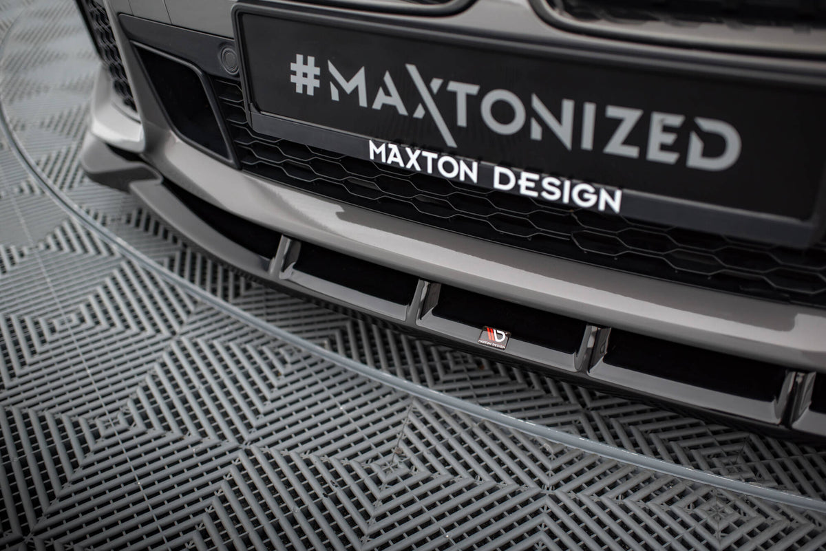 Street+ Spoilerlippe Front Ansatz V.5 passend für BMW 7 M-Paket G11 / G12 Facelift schwarz Hochglanz – Ansicht 4