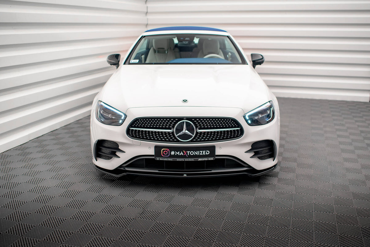 Street+ Spoilerlippe Front Ansatz V.1 passend für Mercedes-Benz E-Klasse W213 Coupe Facelift (C238 Facelift) / Cabriolet (A238 Facelift) AMG-Line / 53 AMG schwarz Hochglanz – Ansicht 1