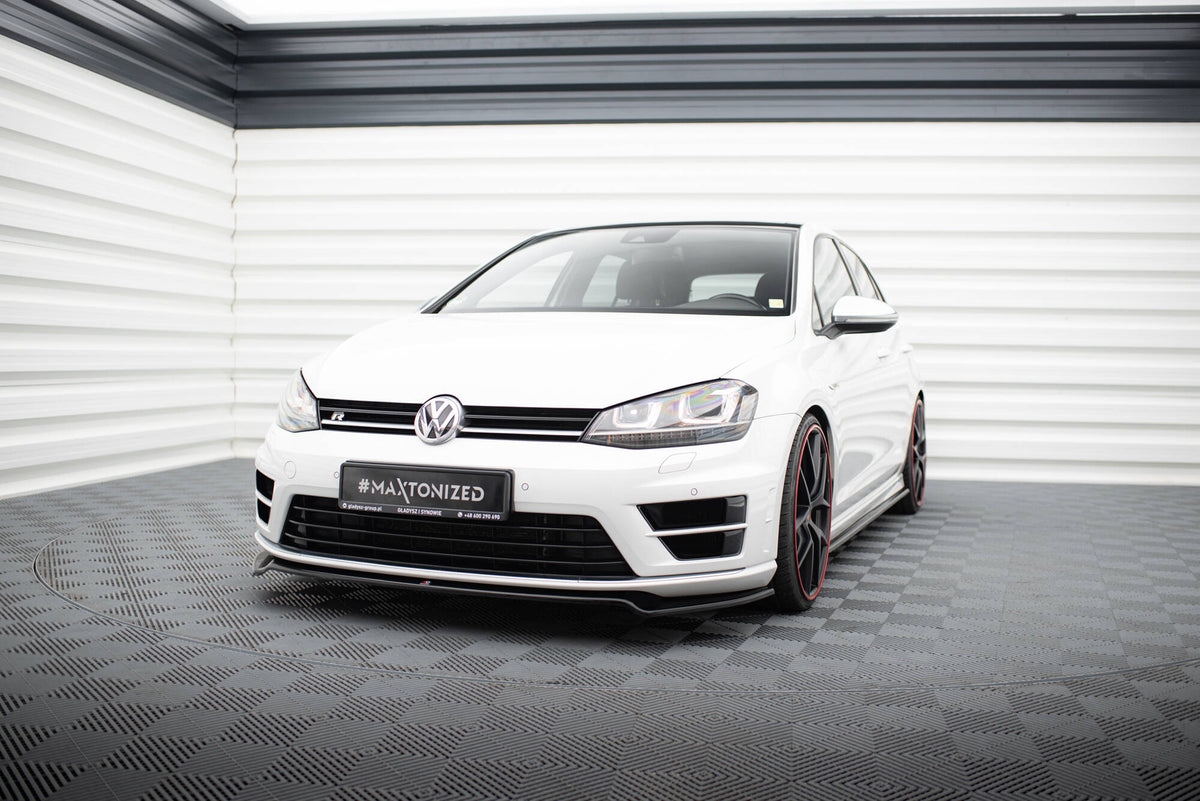 Street+ Spoilerlippe Front Ansatz V.2 passend für VW Golf R / R-Line Mk7  schwarz Hochglanz – Ansicht 3