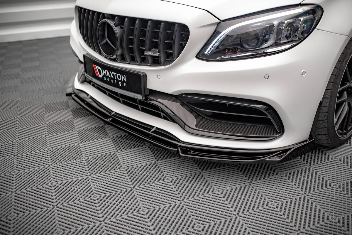 Street+ Spoilerlippe Front Ansatz V.2 passend für Mercedes-AMG C63 Coupe AMG Aero Pack C205 Facelift schwarz Hochglanz – Ansicht 3