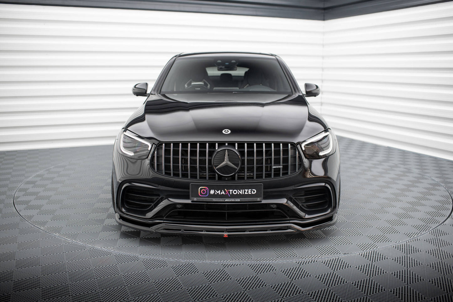 Street+ Spoilerlippe Front Ansatz passend für Mercedes-AMG GLC 63 SUV / Coupe X253 / C253  schwarz Hochglanz – Ansicht 4
