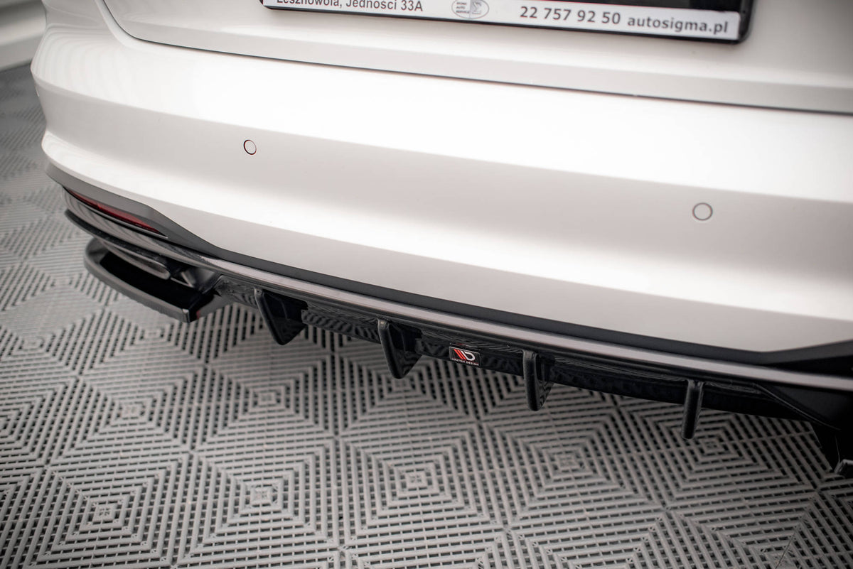 Diffusor Heck Ansatz passend für Audi A4 B9 Facelift schwarz Hochglanz – Ansicht 4