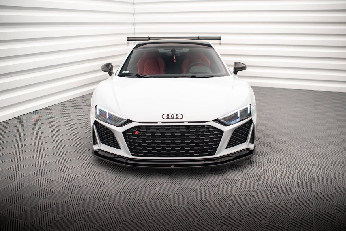 Street+ Spoilerlippe Front Ansatz V.2 passend für Audi R8 Mk2 Facelift schwarz Hochglanz – Ansicht 1