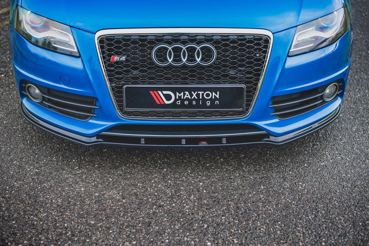Street+ Spoilerlippe Front Ansatz V.1 passend für Audi S4 / A4 S-Line B8  schwarz Hochglanz – Ansicht 3