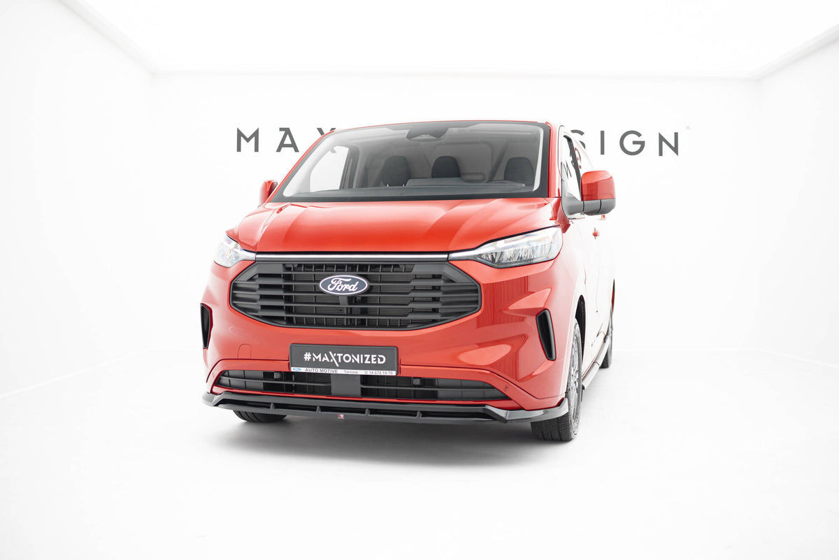 Street+ Spoilerlippe Front Ansatz V.2 passend für Ford Transit Custom / Tourneo Custom Mk2 schwarz Hochglanz – Ansicht 4