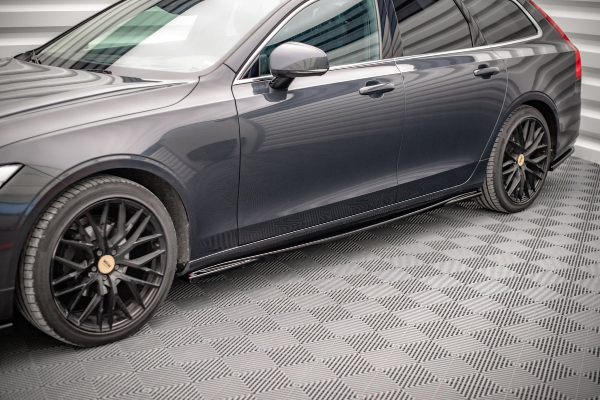 Street+ Seitenschweller Leisten passend für Volvo V90 Mk2 schwarz Hochglanz – Ansicht 1