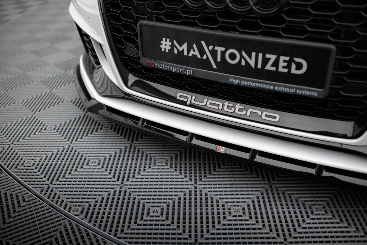 Street+ Spoilerlippe Front Ansatz V.3 passend für Audi RS3 Limousine 8V Facelift schwarz Hochglanz – Ansicht 4