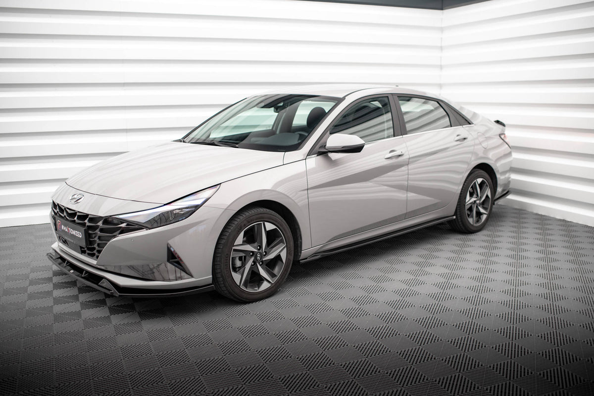 Street+ Seitenschweller Leisten passend für Hyundai Elantra Mk7 schwarz Hochglanz – Ansicht 1