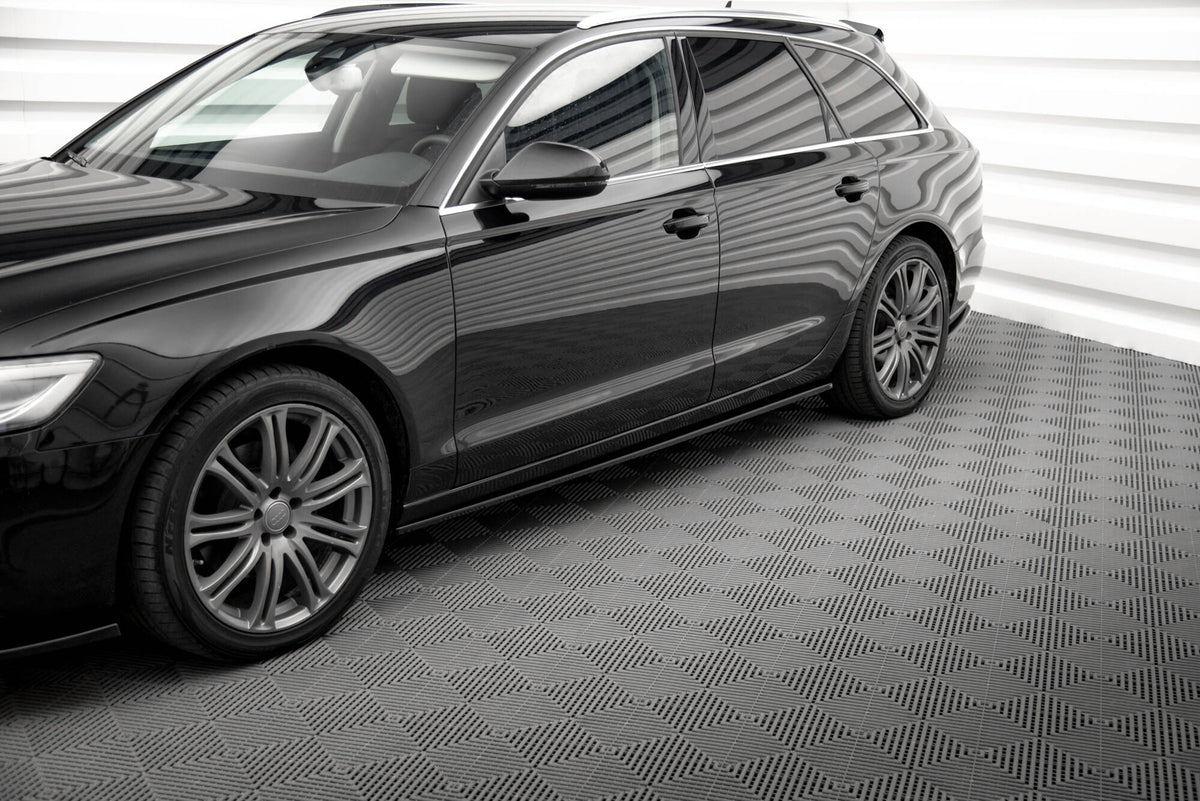 Street+ Seitenschweller Leisten V.2 passend für Audi A6 C7 schwarz Hochglanz – Ansicht 3