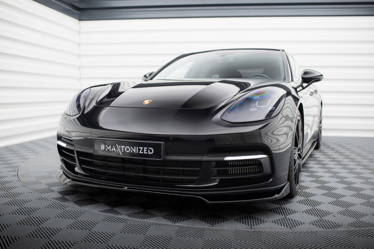 Street+ Spoilerlippe Front Ansatz V.2 passend für Porsche Panamera E-Hybrid / Panamera 4S 971 schwarz Hochglanz – Ansicht 3