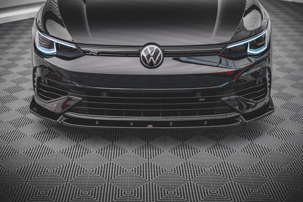 Street+ Spoilerlippe Front Ansatz V.2 passend für VW Golf R Hatchback / Variant  Mk8 schwarz Hochglanz – Ansicht 1