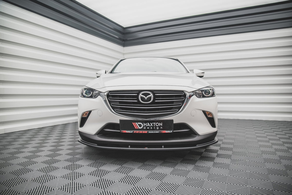 Street+ Spoilerlippe Front Ansatz V.1 passend für Mazda CX-3 schwarz Hochglanz – Ansicht 1