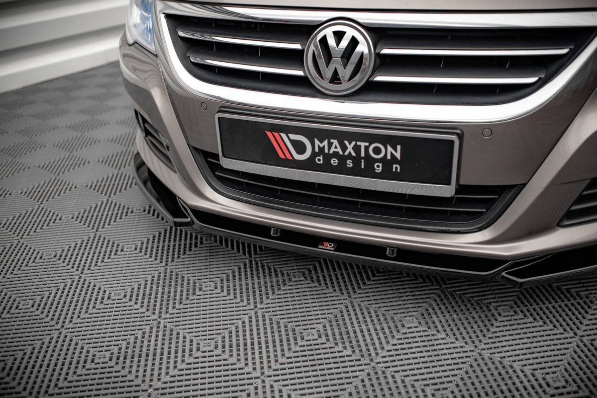 Street+ Spoilerlippe Front Ansatz V.4 passend für VW Passat CC schwarz Hochglanz – Ansicht 3