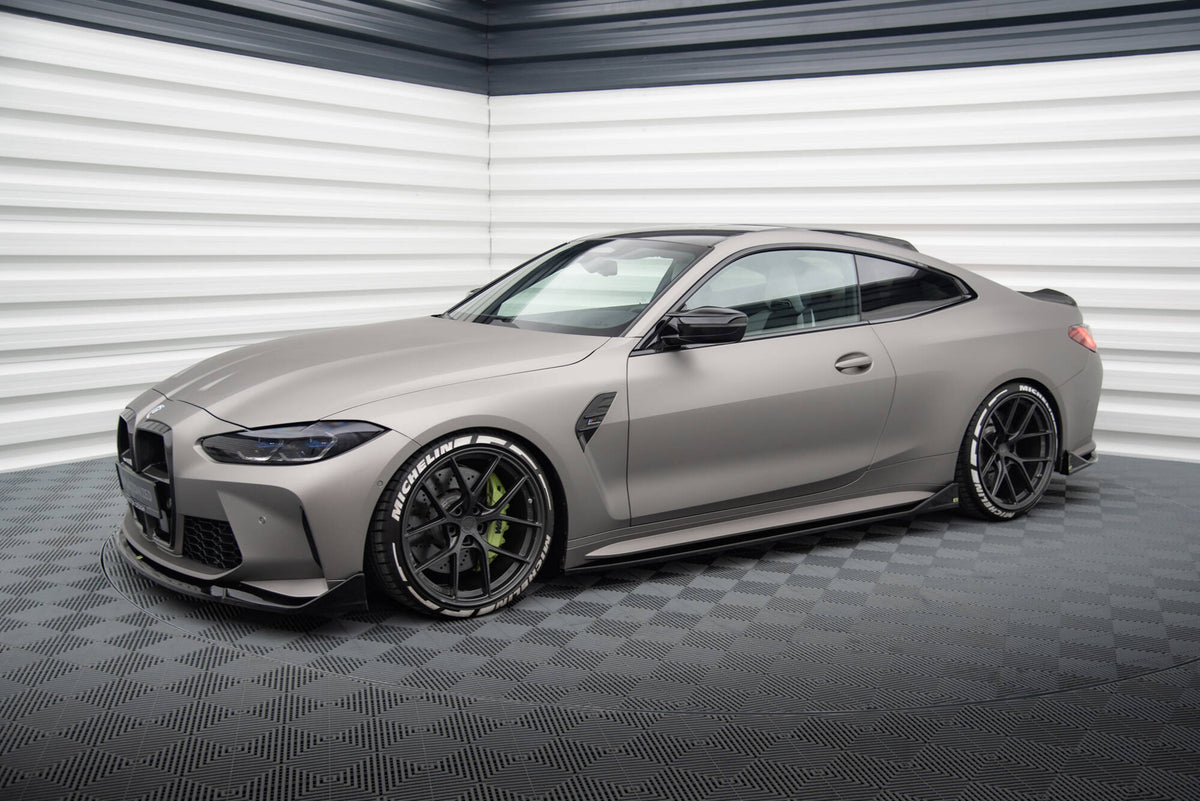 Street+ Seitenschweller Leisten passend für V.3 passend für CSL Look BMW M4 G82 / G82 Facelift schwarz Hochglanz – Ansicht 3