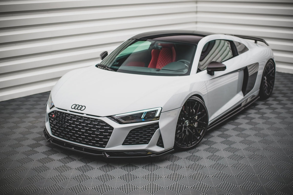 Street+ Spoilerlippe Front Ansatz V.1 passend für Audi R8 Mk2 Facelift schwarz Hochglanz – Ansicht 1