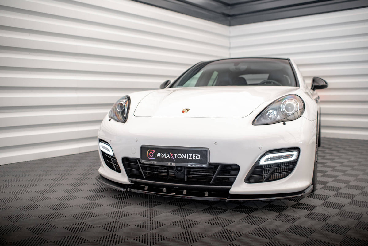 Street+ Spoilerlippe Front Ansatz V.1 passend für Porsche Panamera Turbo Sport Design Package 970 schwarz Hochglanz – Ansicht 4